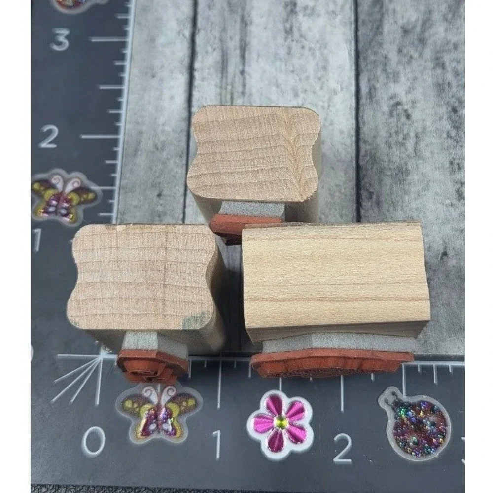 Stampin' Up! Flowers Variety Lot of 3 Rubber Stamp Wood #A22